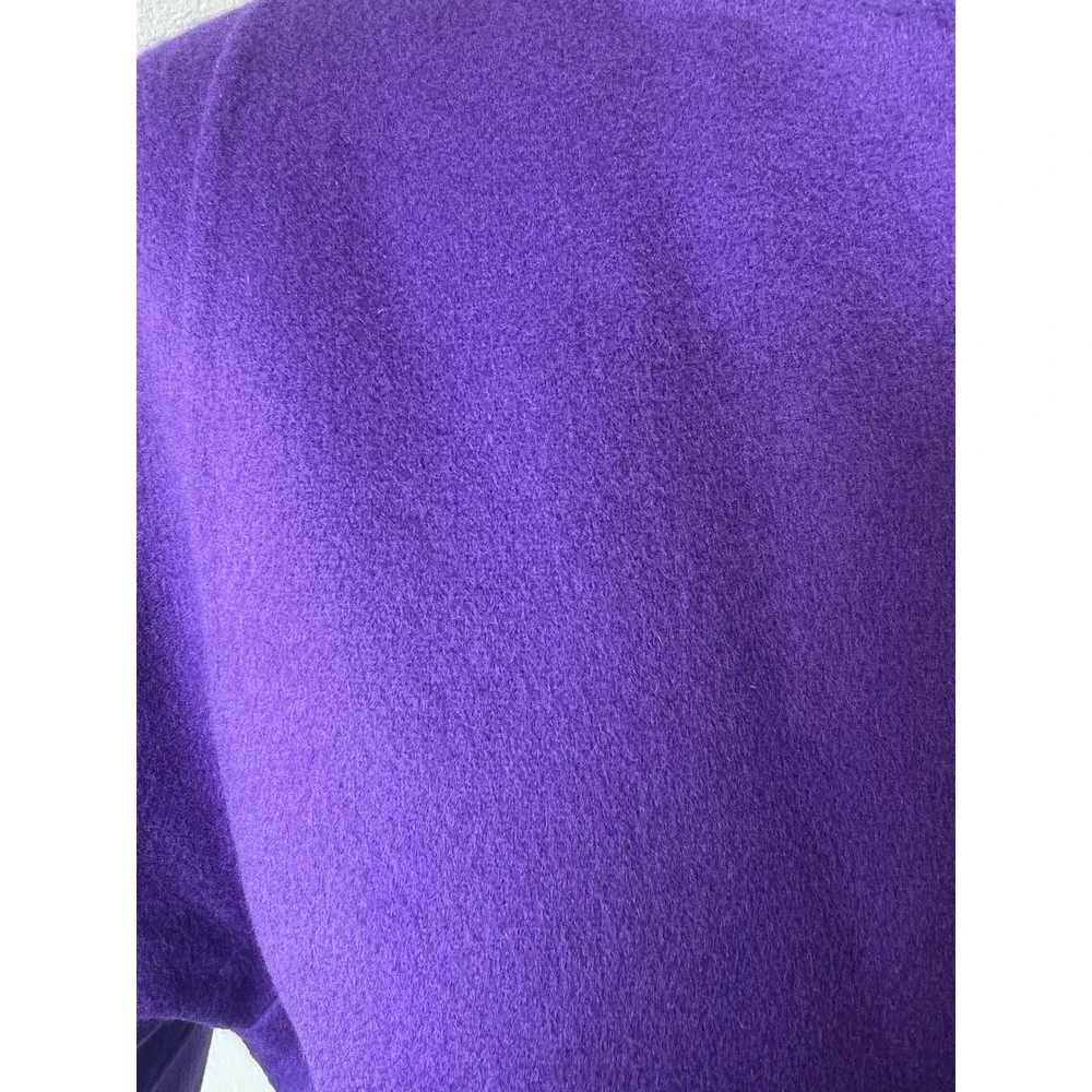 Michael Kors Purple Wool Open Front Jacket 3/4 Sleeve Collarless Boxy Crop 6